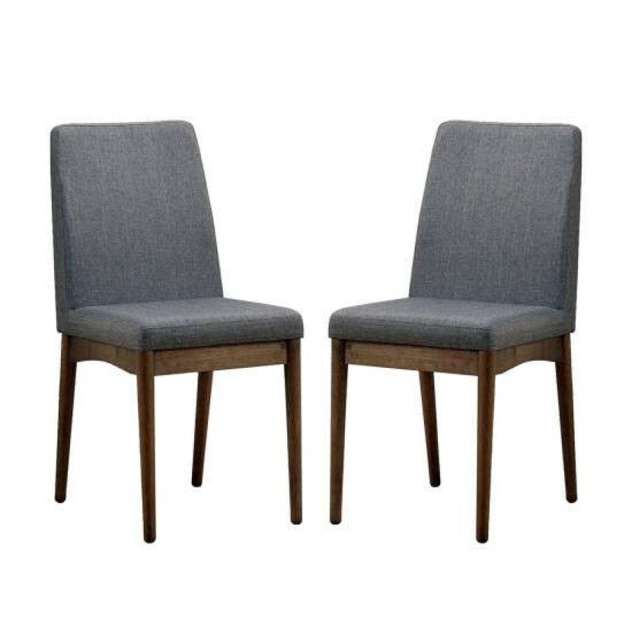 Furniture * | Budget Simple Relax Set Of 2 Dining Side Chair In Natural Tone And Gray