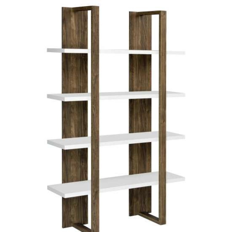 Furniture * | Budget Simple Relax 4-Shelf Wood Bookcase