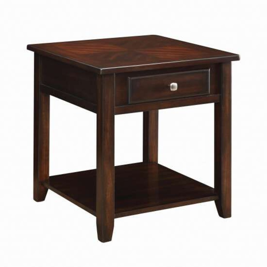 Furniture * | Outlet Simple Relax 1 Drawer End Table In Walnut