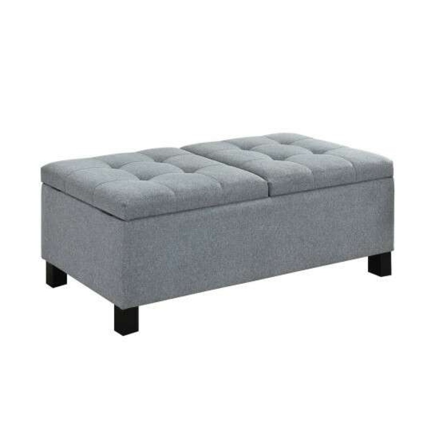 Furniture * | New Simple Relax Corner Split Storage Bench In Grey