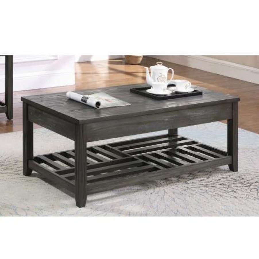 Furniture * | Buy Simple Relax Lift Top Coffee Table With Storage In Grey