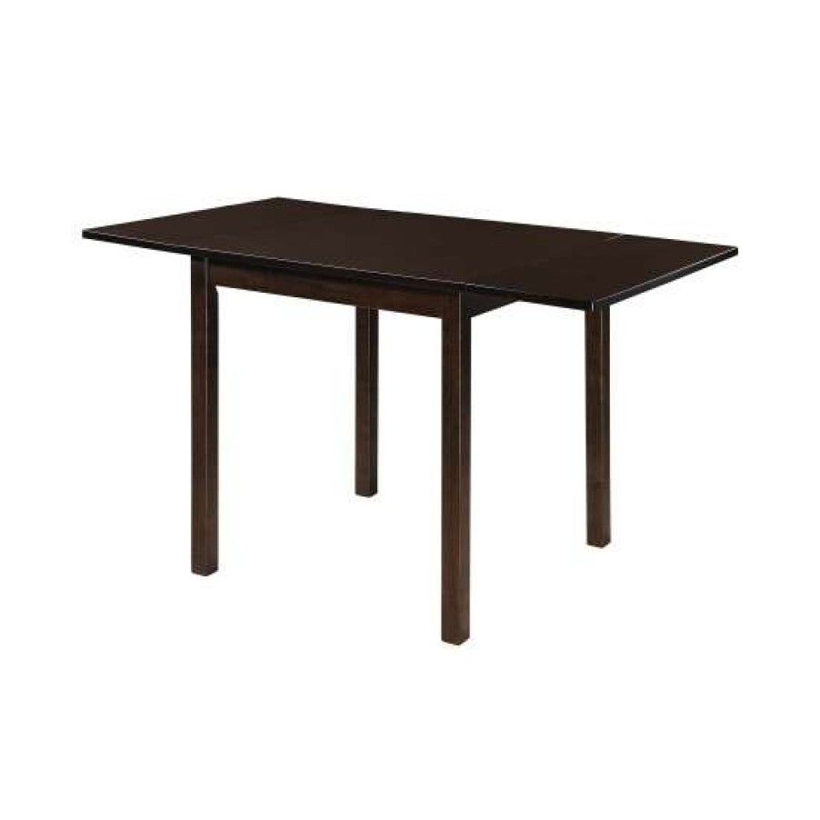 Furniture * | Cheap Simple Relax Wood Rectangular Dining Table With Drop Leaf In Cappuccino