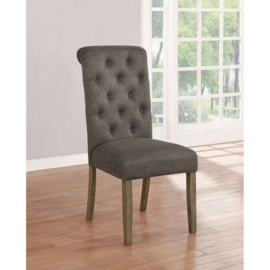 Furniture * | Coupon Simple Relax Set Of 2 Dining Chair In Grey And Rustic Brown