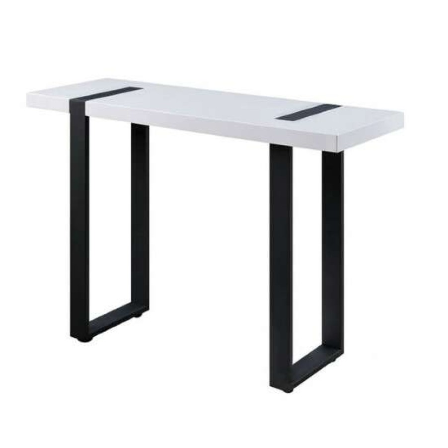 Furniture * | Cheap Simple Relax Metal Sofa Table In White And Black Finish