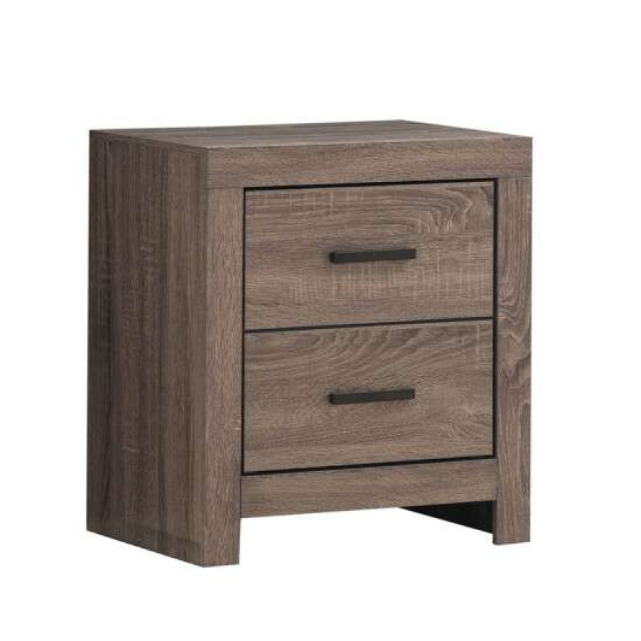 Furniture * | Budget Simple Relax 2 Drawers Wooden Nightstand In Barrel Oak