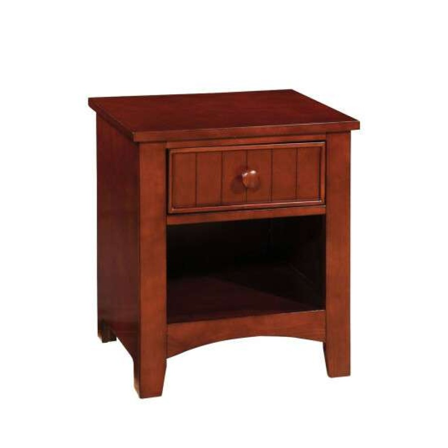 Furniture * | New Simple Relax Wooden Nightstand With A Drawer