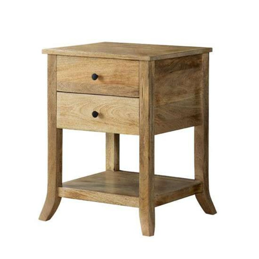 Furniture * | Flash Sale Simple Relax 2 Drawers Accent Table With Shelf In Natural Nango