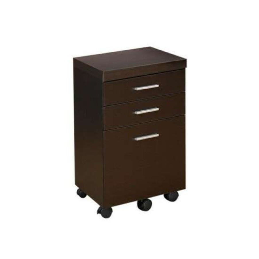 Furniture * | Cheap Simple Relax 3-Drawer Mobile File Cabinet In Cappuccino