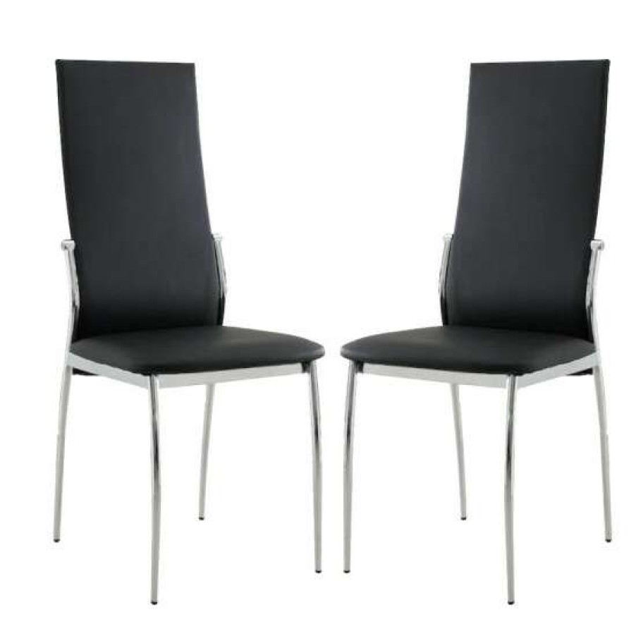 Furniture * | Coupon Simple Relax Set Of 2 Leatherette Dining Side Chair