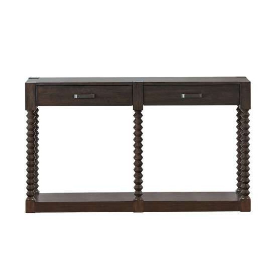 Furniture * | Buy Simple Relax Rectangular Sofa Table With Storage Space In Coffee Bean And Gunmetal