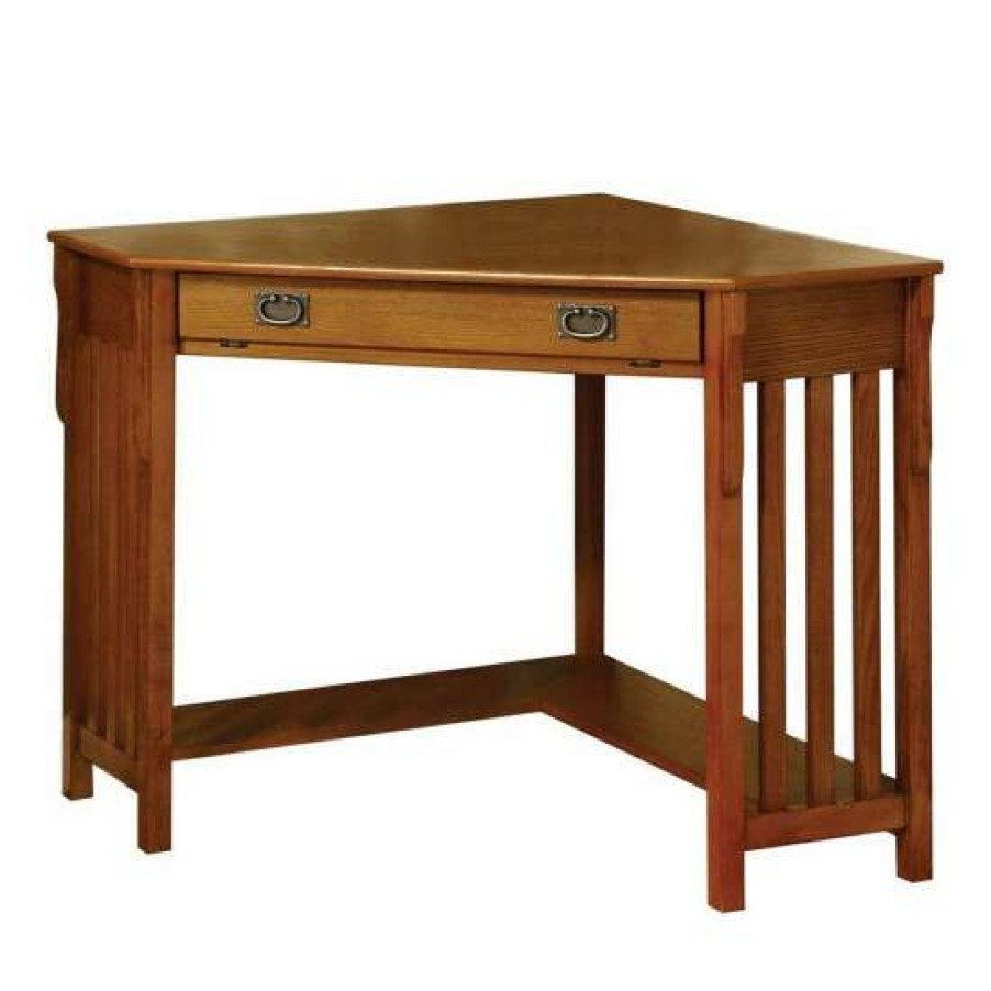 Furniture * | Top 10 Simple Relax Wooden Corner Desk With An Opan Compartment