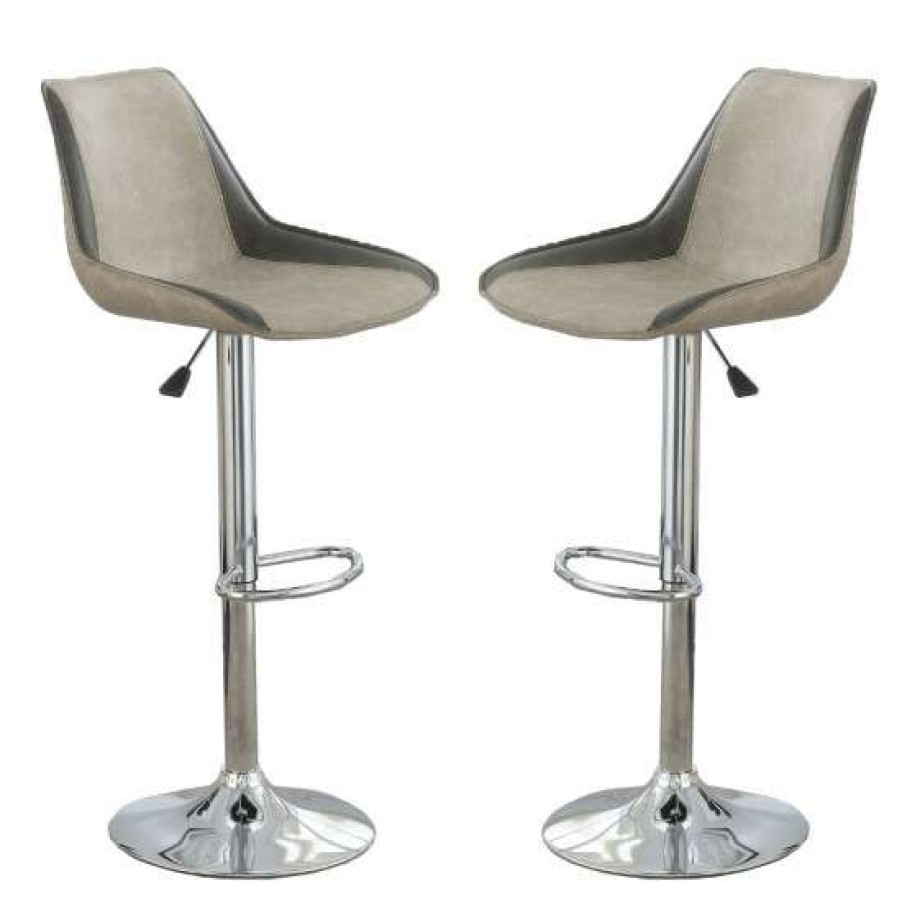 Furniture * | Cheapest Simple Relax Set Of 2 Upholstered Adjustable Barstool