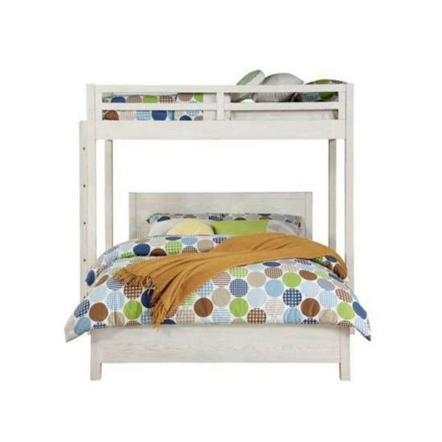 Furniture * | Outlet Simple Relax Twin Loft Bed In Weathered White Finish