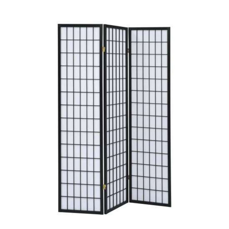 Home Decor * | Best Pirce Simple Relax 3-Panel Folding Screen In Black And White