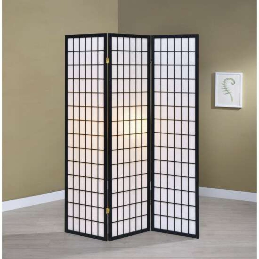 Home Decor * | Best Pirce Simple Relax 3-Panel Folding Screen In Black And White