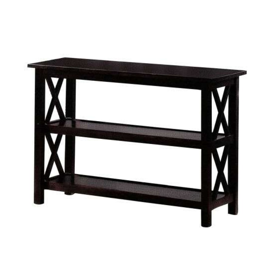 Furniture * | Buy Simple Relax Sofa Table With 2-Shelf In Dark Merlot