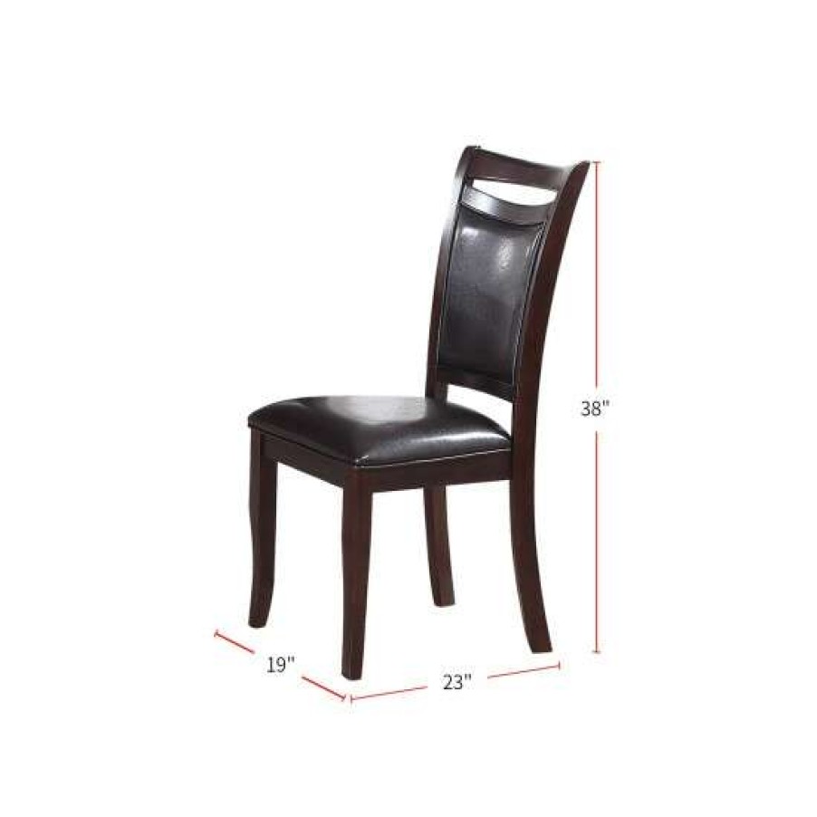 Furniture * | Coupon Simple Relax Dark Espresso Upholstered Dining Chairs, Set Of 2