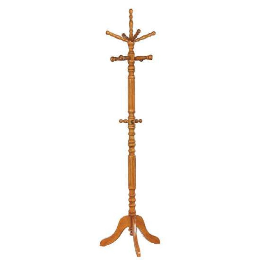 Home Improvement * | Promo Simple Relax Wood Coat Rack With 11 Hooks In Tobacco