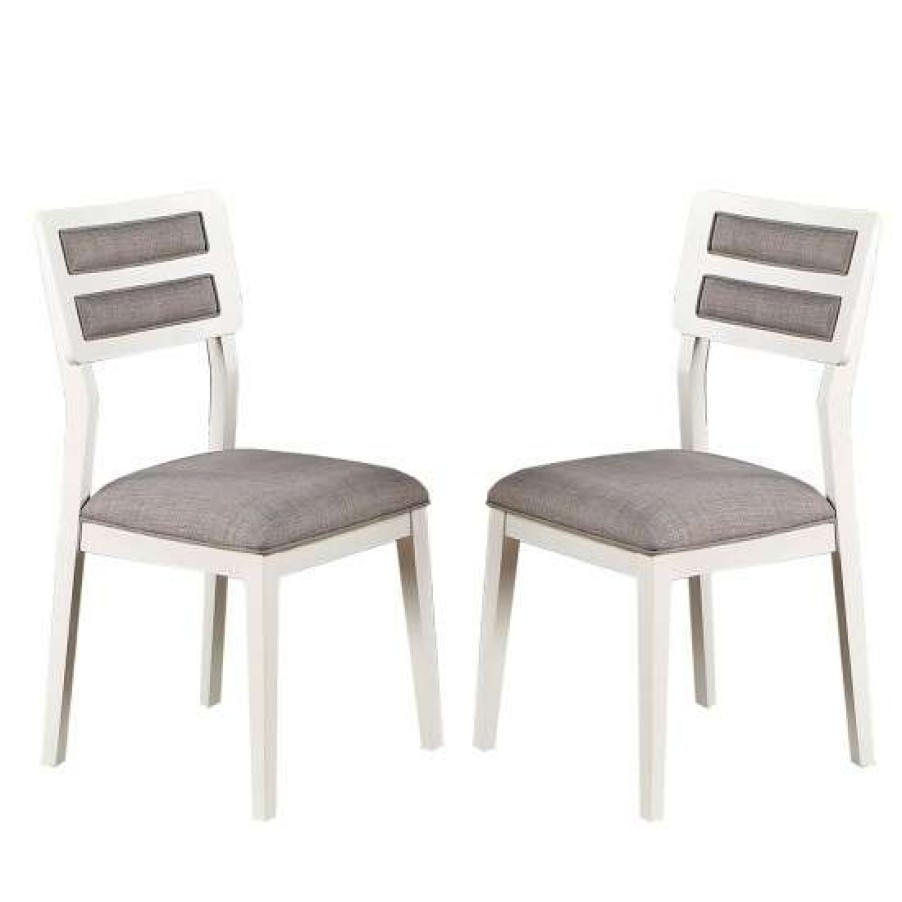 Furniture * | Best Sale Simple Relax Set Of 2 Dining Chair With Ladder Back