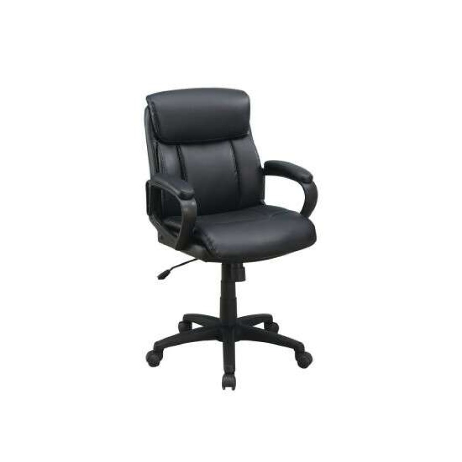 Furniture * | Deals Simple Relax Standard Back Upholstered Office Chair, Black