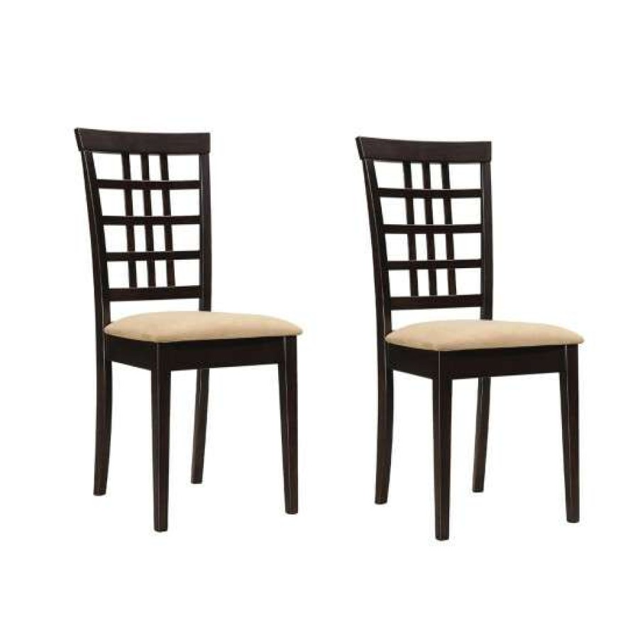 Furniture * | Coupon Simple Relax Set Of 2 Dining Chairs In Cappuccino Finish