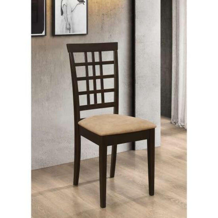 Furniture * | Coupon Simple Relax Set Of 2 Dining Chairs In Cappuccino Finish