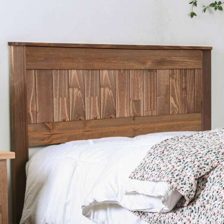 Furniture * | Deals Simple Relax Wood Panel Headboard In Mahogany