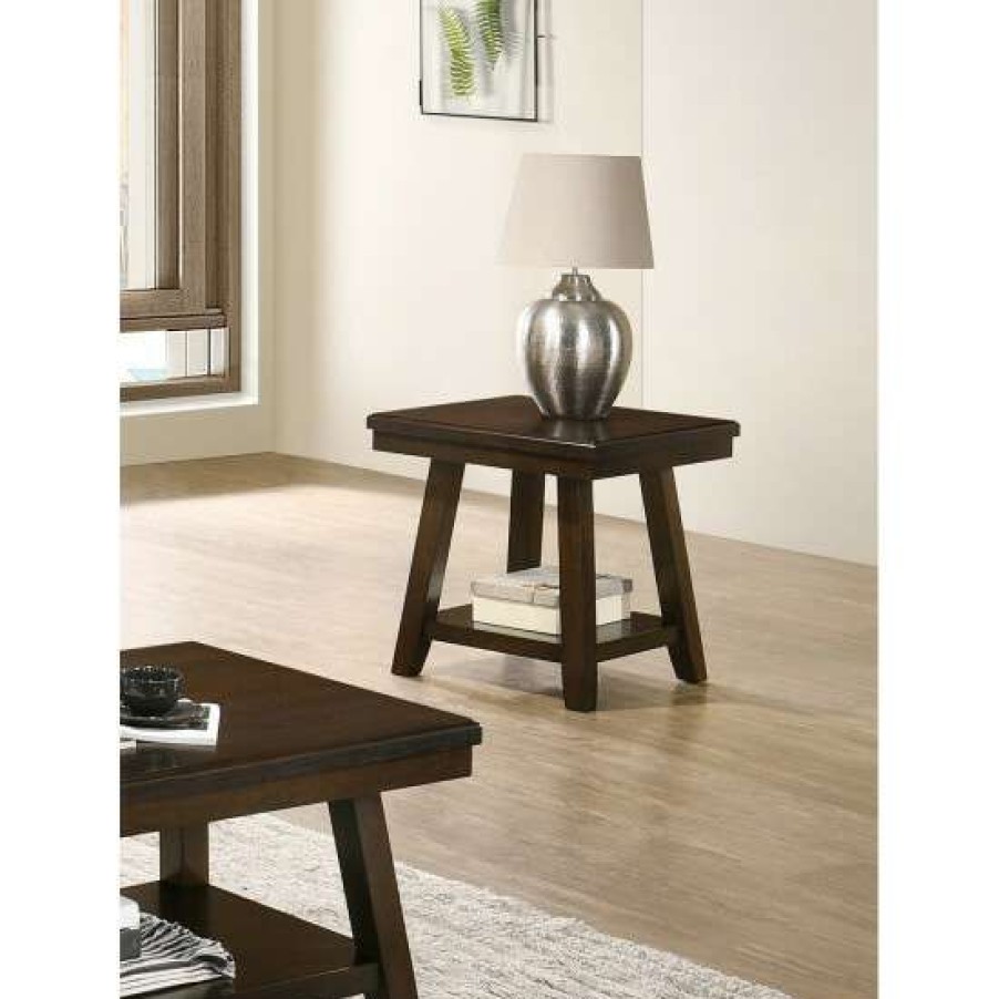 Furniture * | Wholesale Simple Relax Rectangular End Table In Dark Espresso