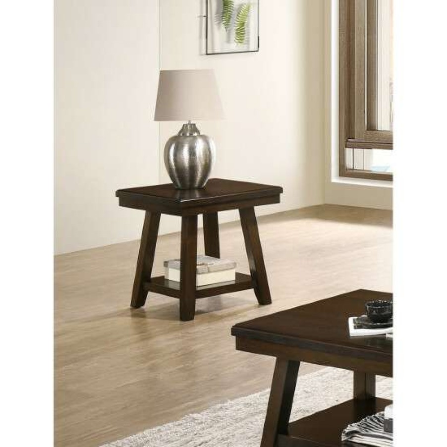 Furniture * | Wholesale Simple Relax Rectangular End Table In Dark Espresso