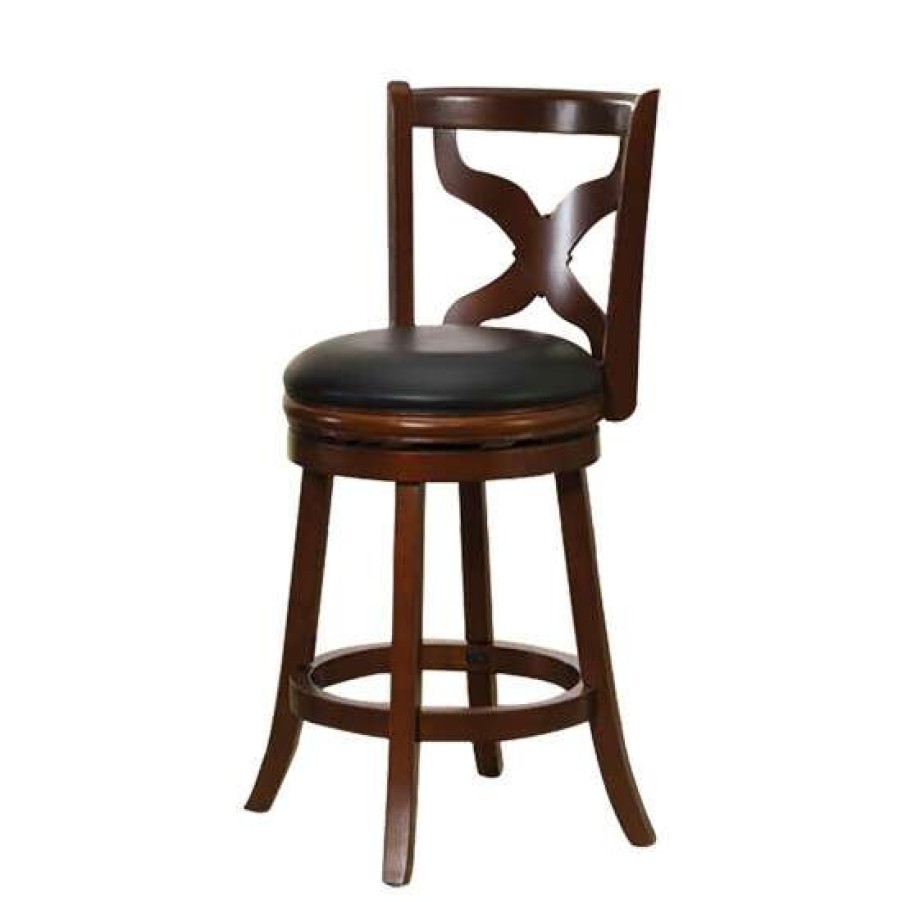 Furniture * | Brand New Simple Relax Wooden Swivel Bar Stool