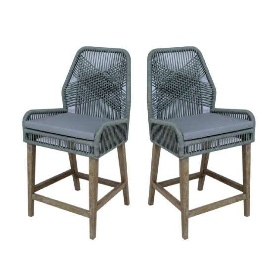 Furniture * | Cheapest Simple Relax Set Of 2 Woven Rope Dining Chairs