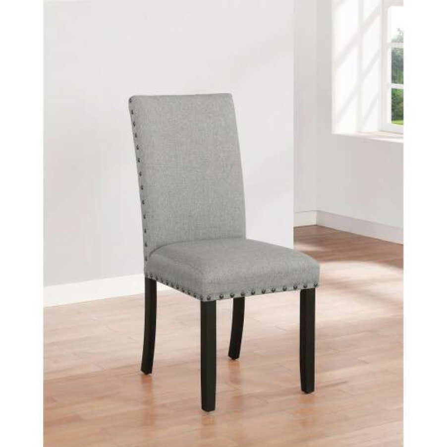 Furniture * | Best Reviews Of Simple Relax Set Of 2 Upholstered Dining Chair In Grey And Antique Noir