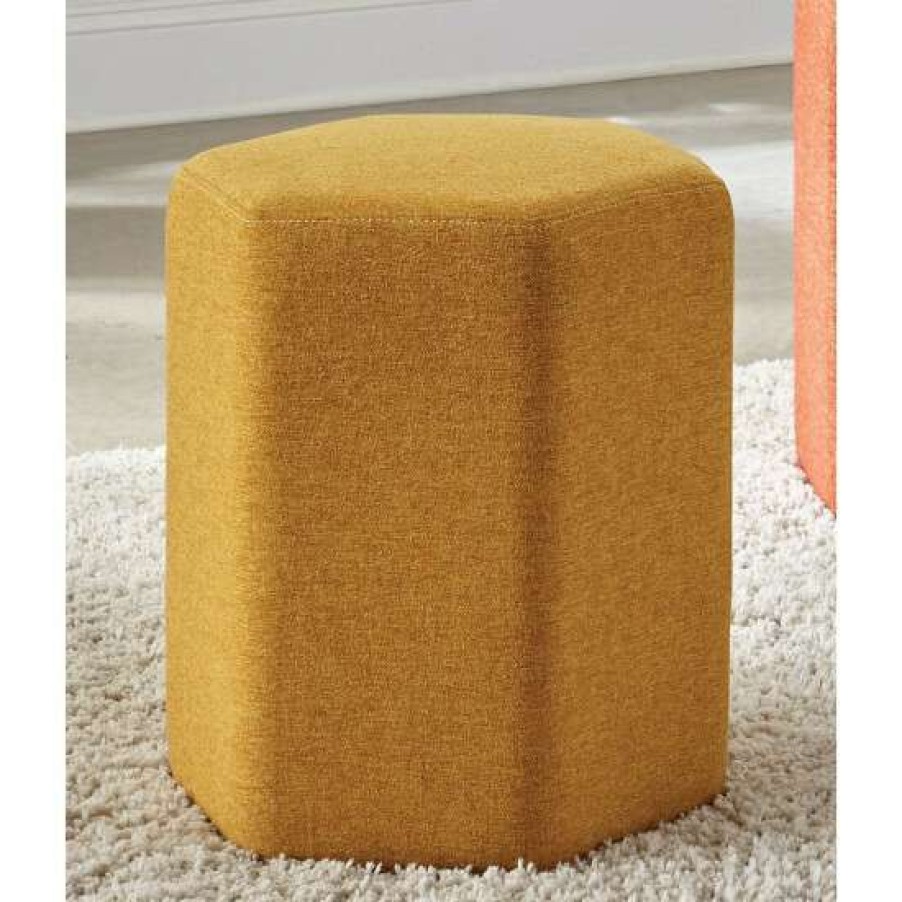 Furniture * | Best Sale Simple Relax Hexagonal Upholstered Stool