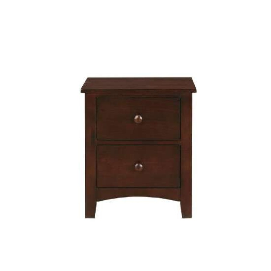 Furniture * | Brand New Simple Relax Pine Wooden Nightstand With 2 Drawers