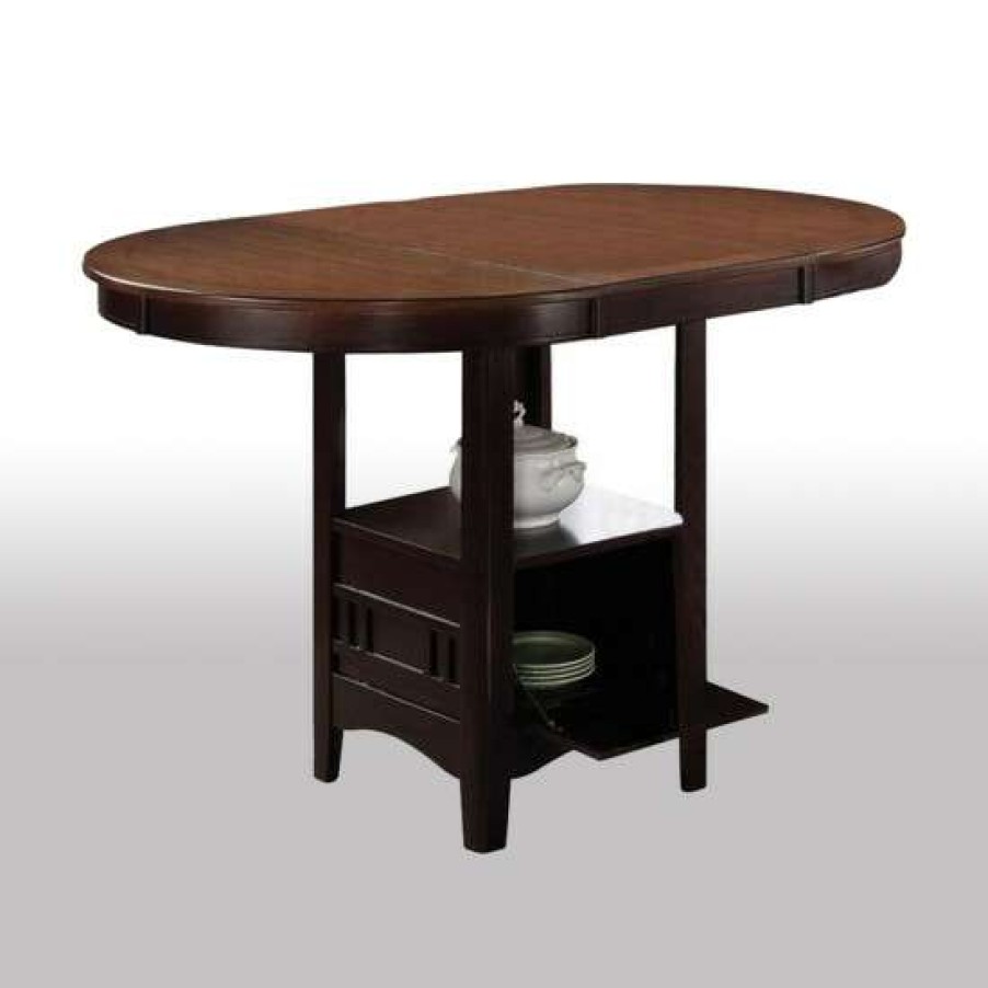 Furniture * | Promo Simple Relax Wood Counter Height Table In Light Chesnut And Espresso