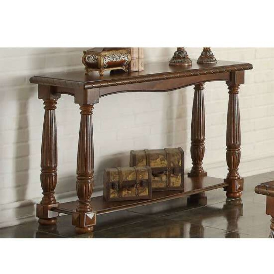 Furniture * | Wholesale Simple Relax Wooden Brown Console Table