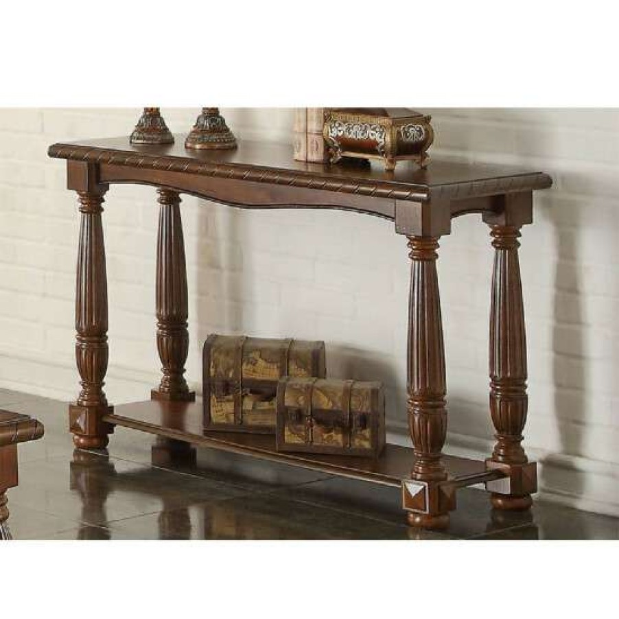 Furniture * | Wholesale Simple Relax Wooden Brown Console Table