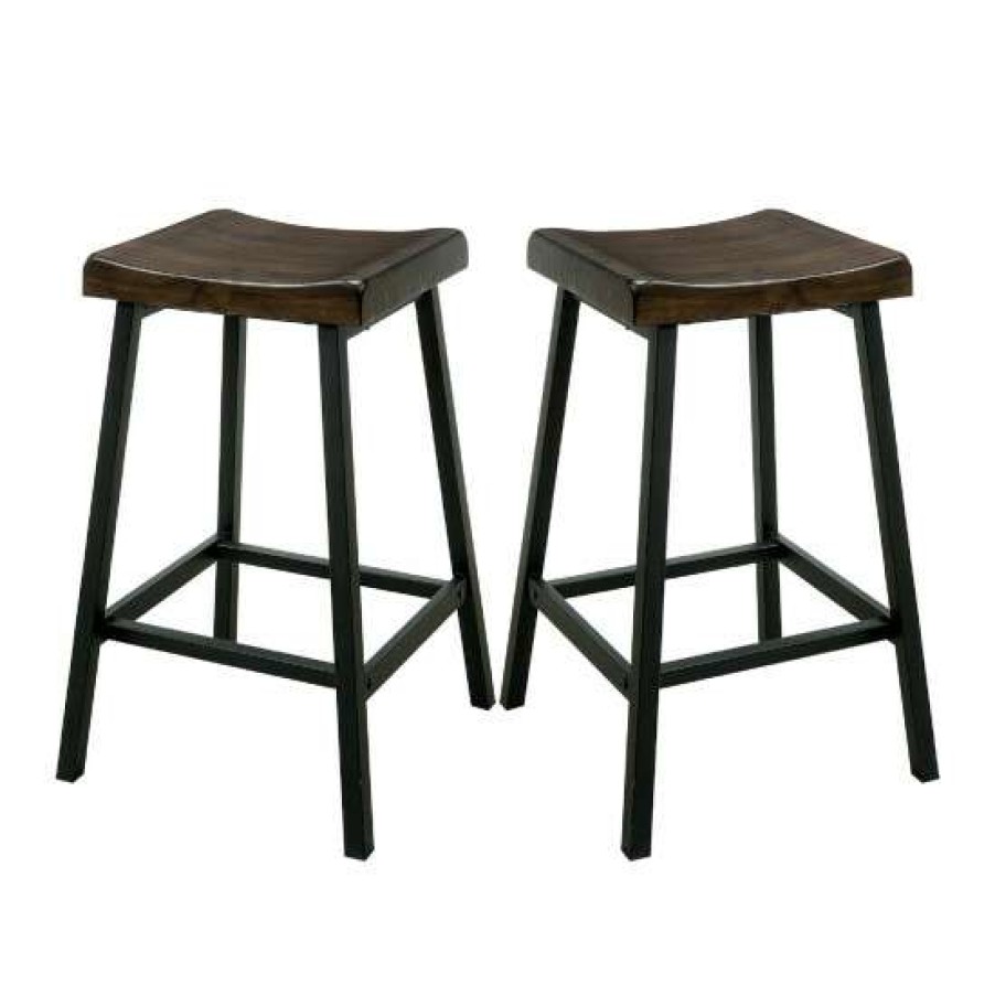 Furniture * | Discount Simple Relax Set Of Two Dining Side Chair In Medium Weathered Oak And Black Finish