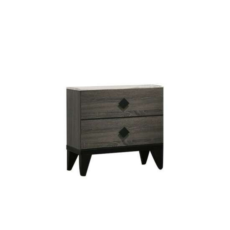 Furniture * | Cheapest Simple Relax Nightstand With 2 Drawers Storage