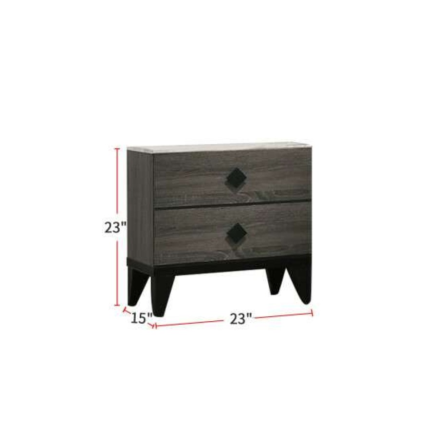 Furniture * | Cheapest Simple Relax Nightstand With 2 Drawers Storage