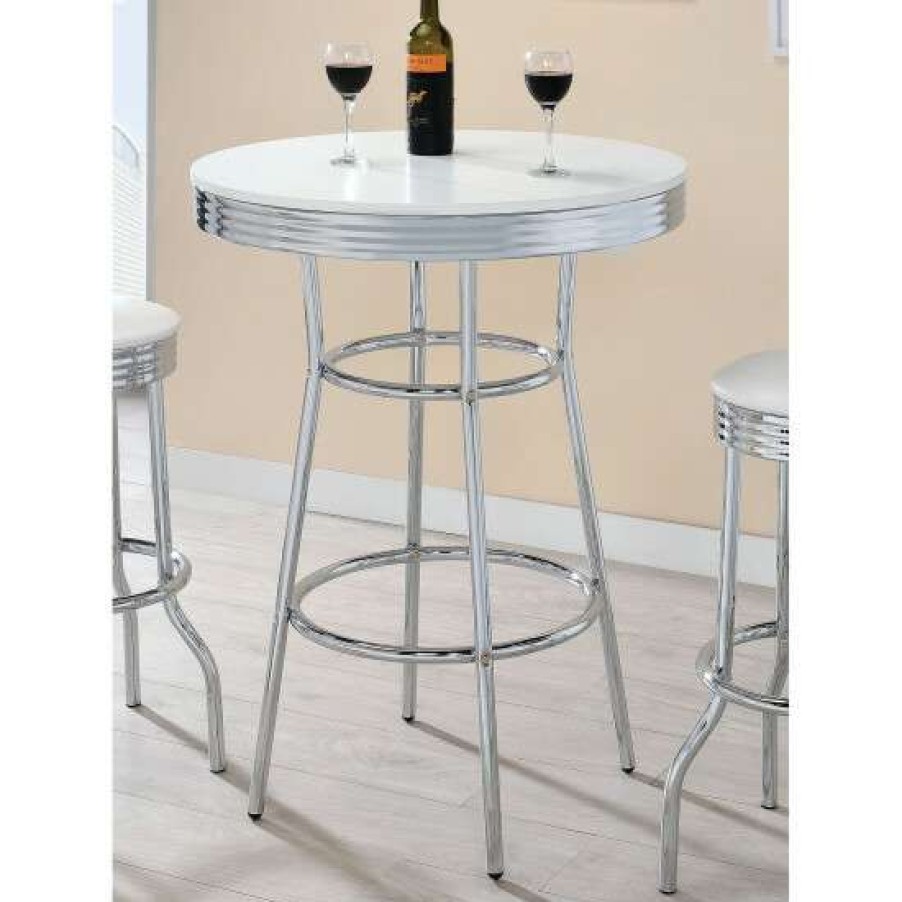 Furniture * | Promo Simple Relax 30-Inch Round Bar Table