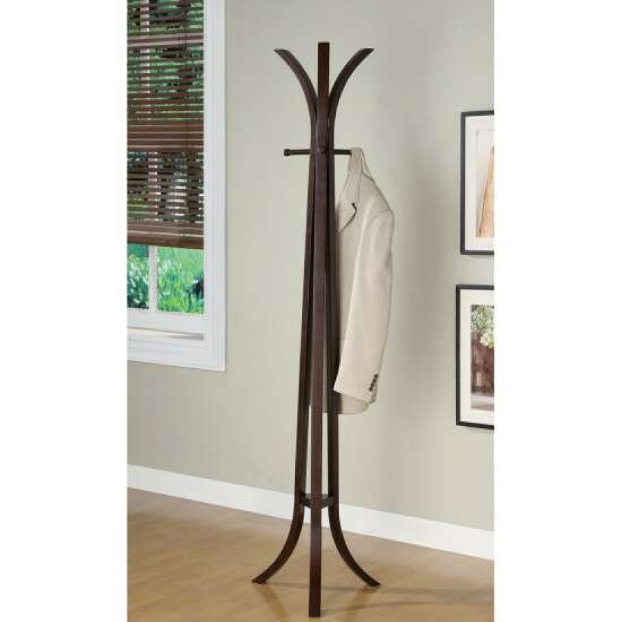 Home Improvement * | Hot Sale Simple Relax Coat Rack With 6 Hooks In Cappuccino