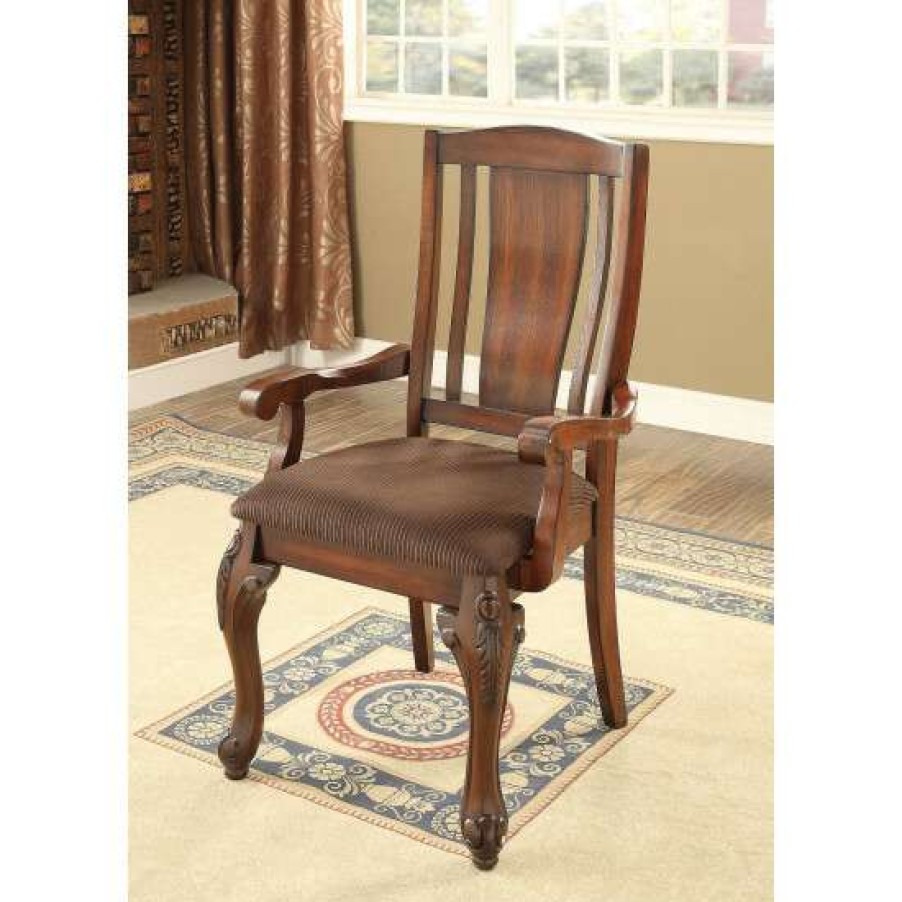 Furniture * | Promo Simple Relax Set Of 2 Dining Chairs In Brown Cherry And Brown Finish