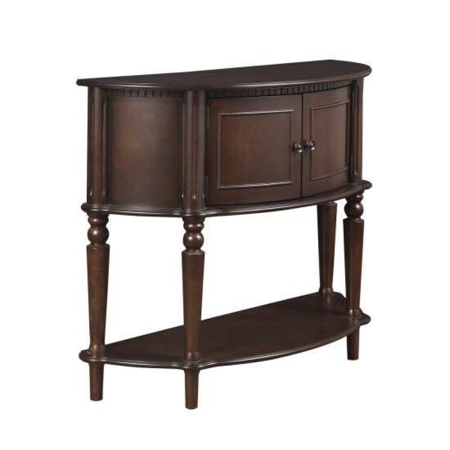 Furniture * | Top 10 Simple Relax Console Table With Inlay Shelf, Brown