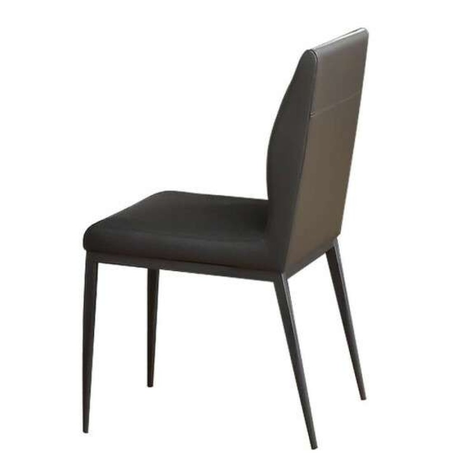 Furniture * | Cheapest Simple Relax Pu Upholstered Chair With Metal Tapered Legs In Grey And Gunmetal