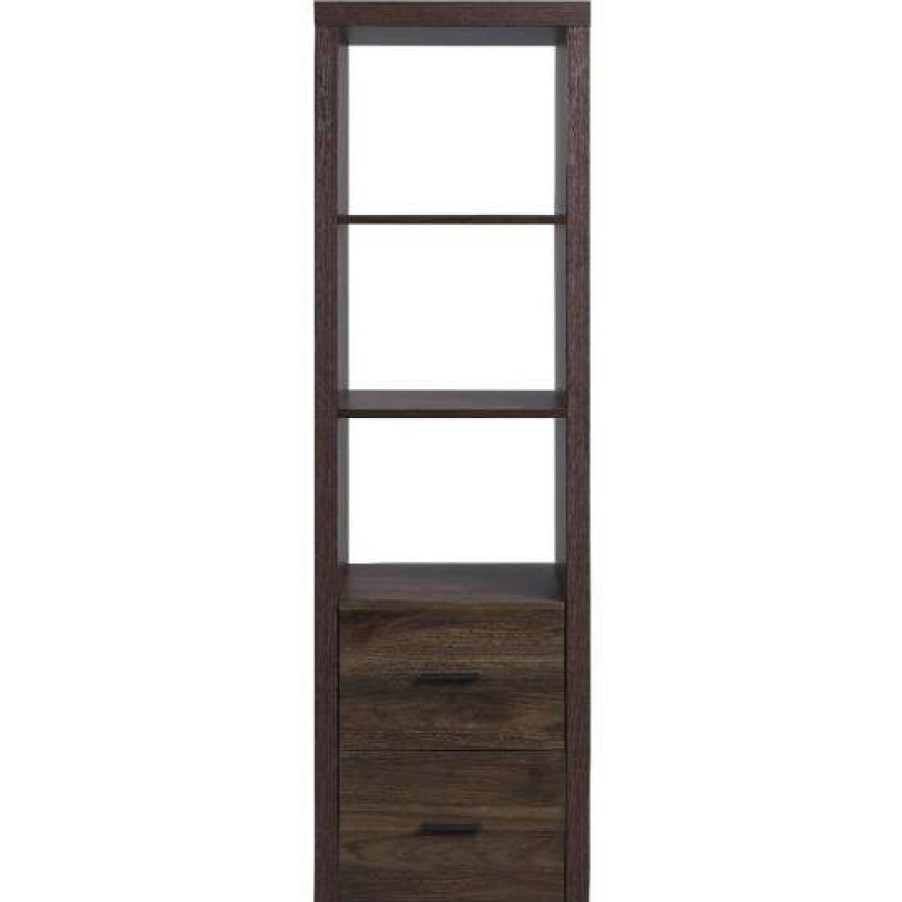 Furniture * | Wholesale Simple Relax Pier Cabinet Bookcase Modular Side Pier In Walnut Finish