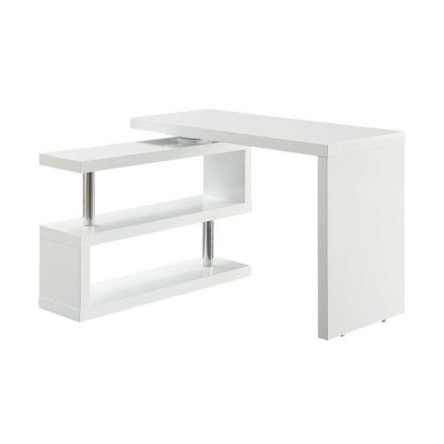 Furniture * | Buy Simple Relax Rectangular Wood Writing Desk In White