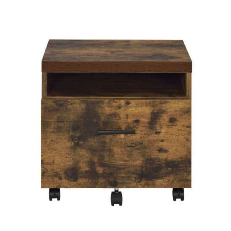 Furniture * | Promo Simple Relax One Drawer File Cabinet In Weathered Oak And Black