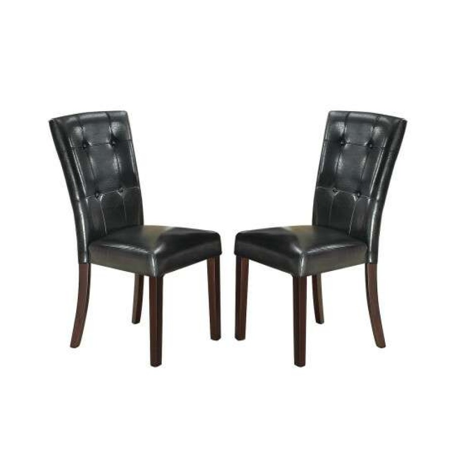 Furniture * | Best Reviews Of Simple Relax Leather Upholstered Dining Chair,Set Of 2