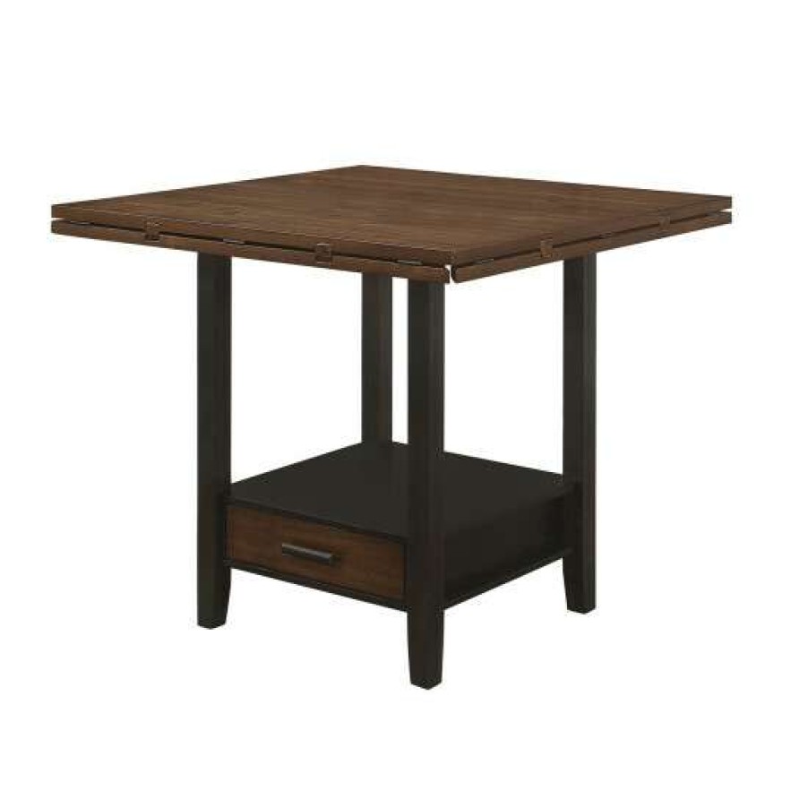 Furniture * | Best Sale Simple Relax Counter Height Dining Table In Cinnamon And Espresso